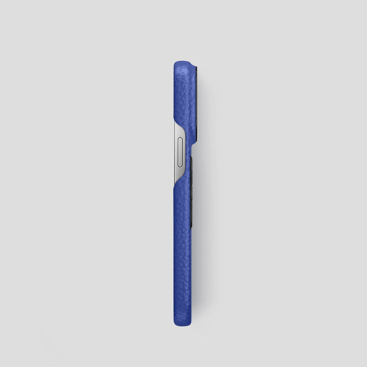 Royal Blue iPhone 15 Pro Classic Case Calf with Black Metal -3 | Royal-Blue-Black