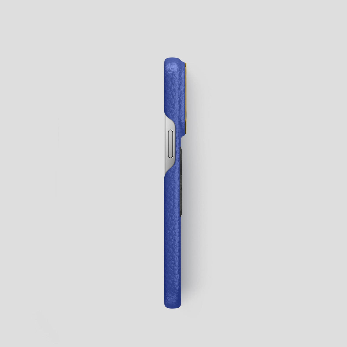 Royal Blue iPhone 15 Pro Classic Case Calf with Gold Metal -3 | Royal-Blue-Gold