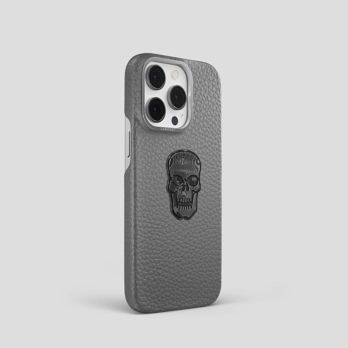 Souris iPhone 15 Pro Classic Case Calf with Steel Metal -2 | Souris-Steel