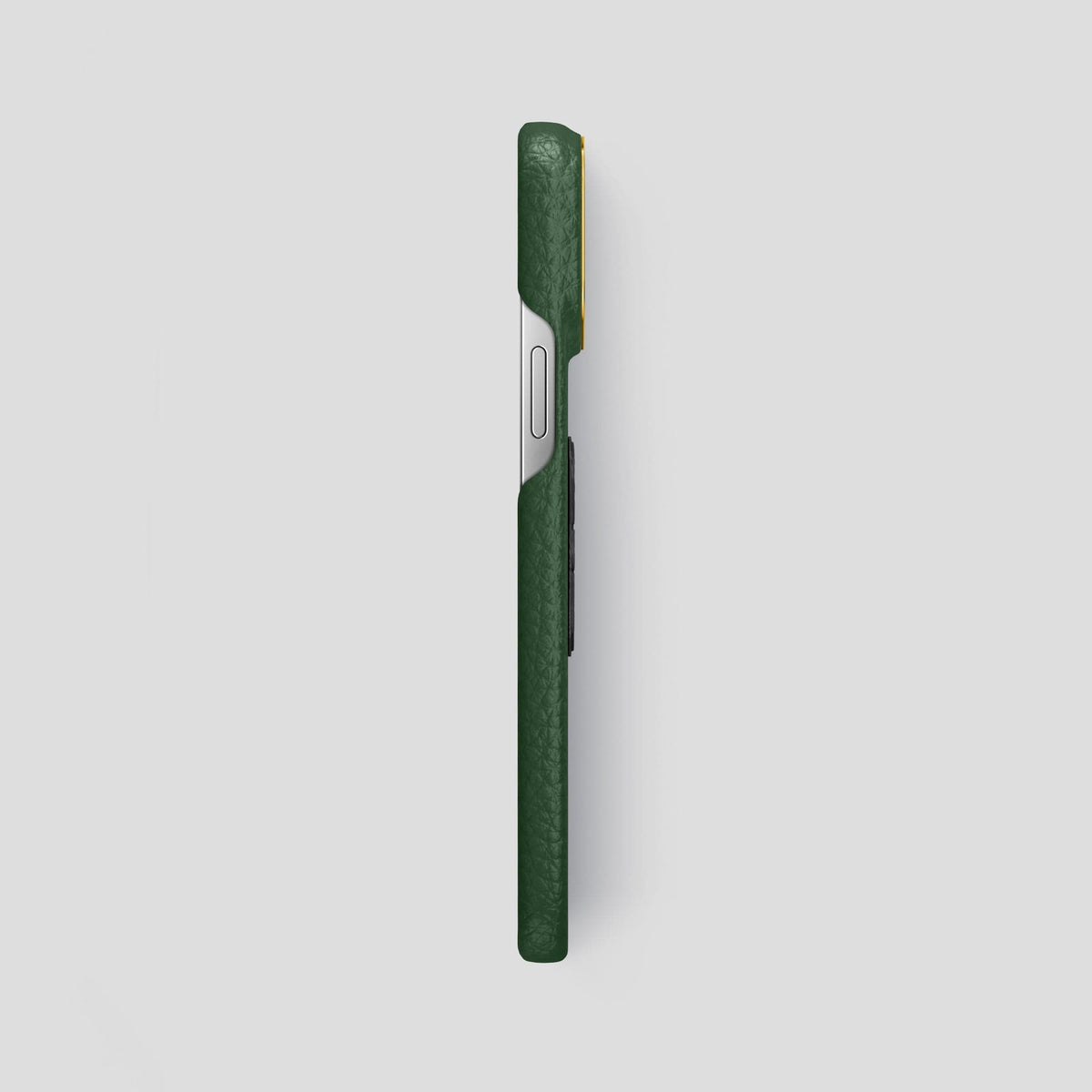 Dark Green iPhone 15 Pro Max Classic Case Calf with Gold Metal -3 | Dark-Green-Gold