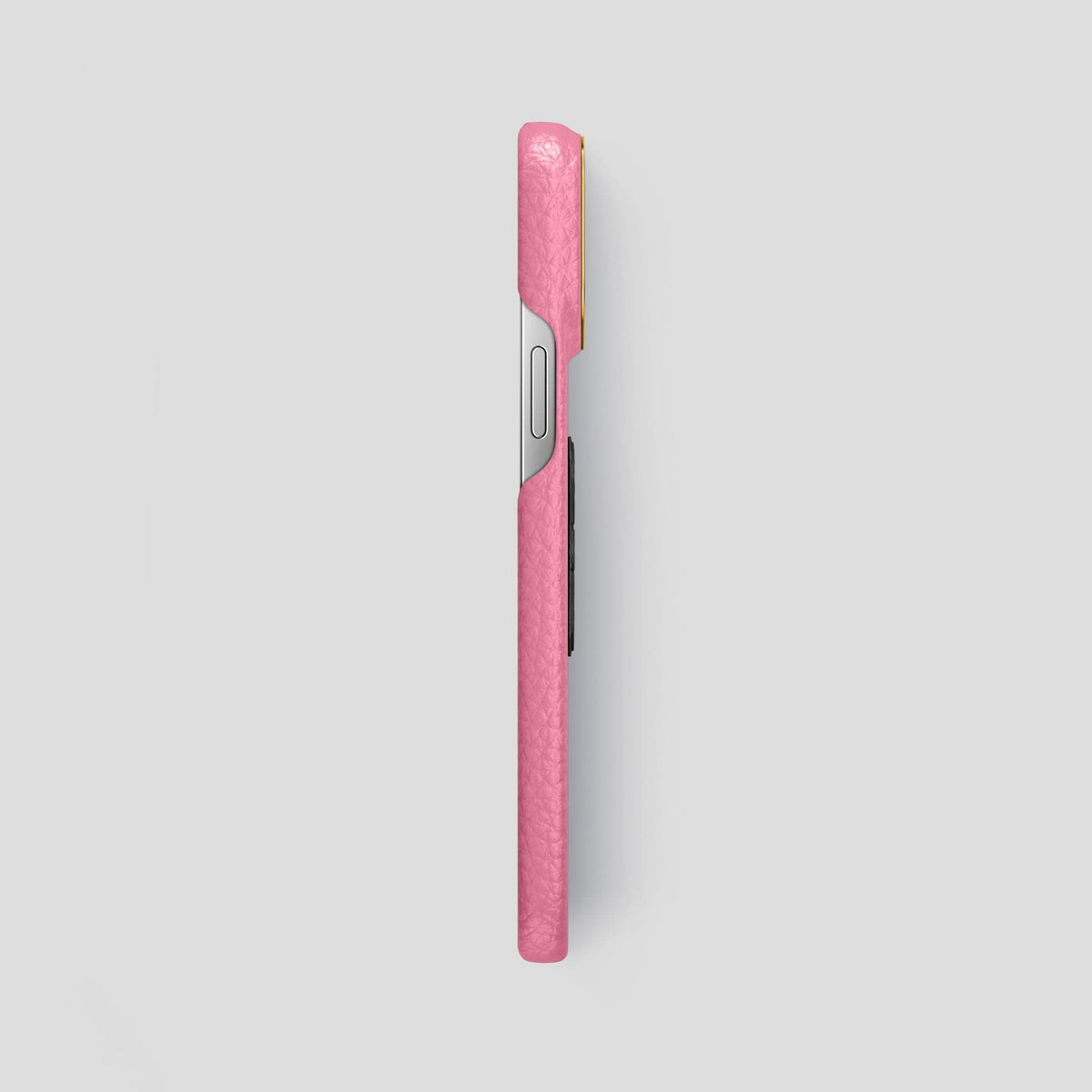 Pink iPhone 15 Pro Max Classic Case Calf with Gold Metal -3 | Pink-Gold