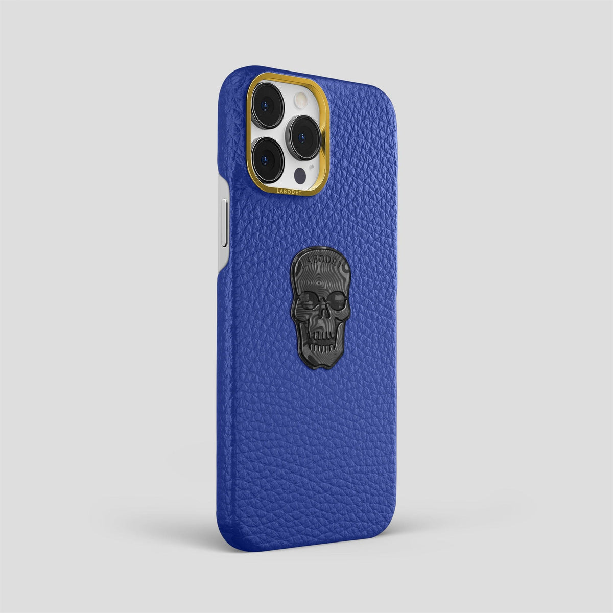 Royal Blue iPhone 15 Pro Max Classic Case Calf with Gold Metal -2 | Royal-Blue-Gold