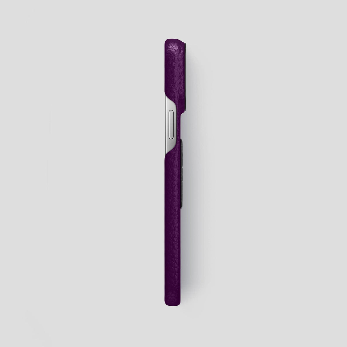 Violet iPhone 15 Pro Max Classic Case Calf with Black Metal -3 | Violet-Black