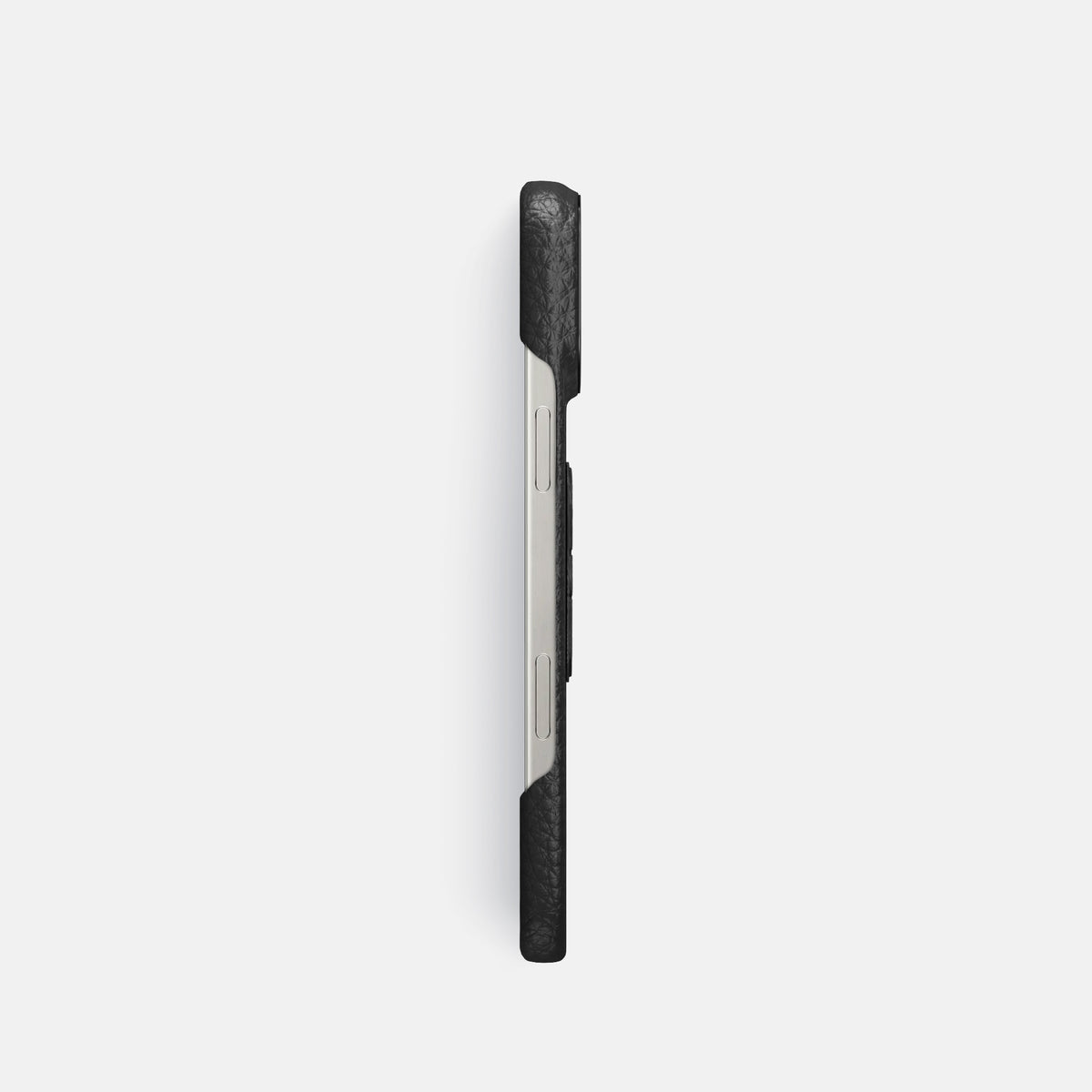 Black iPhone 16 Pro Classic Case Calf with Black Metal -3 | Black-Black