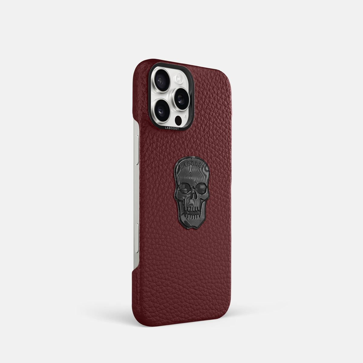 Bordeaux iPhone 16 Pro Classic Case Calf with Black Metal -2 | Bordeaux-Black