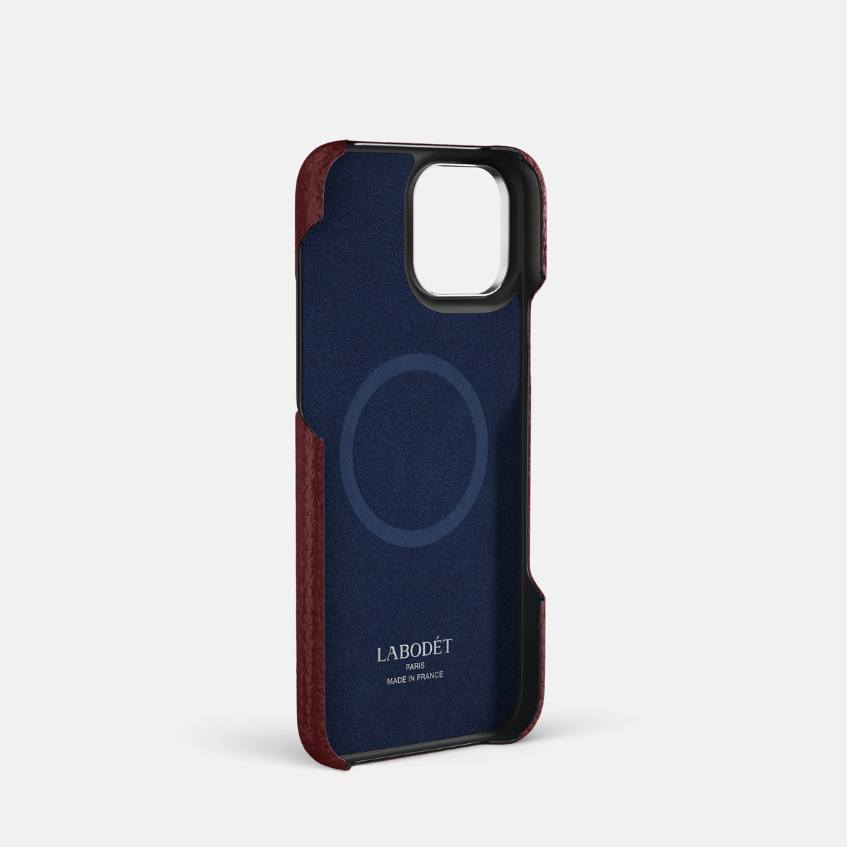 Bordeaux iPhone 16 Pro Classic Case Calf with Steel Metal -4 | Bordeaux-Steel