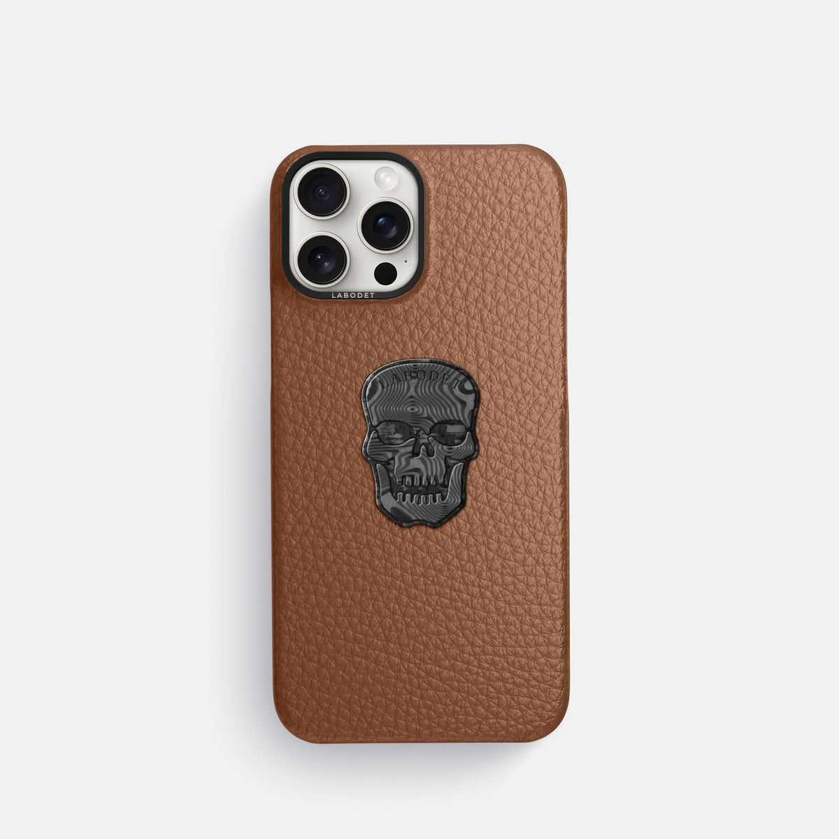 Caramel iPhone 16 Pro Classic Case Calf with Black Metal -1 | Caramel-Black