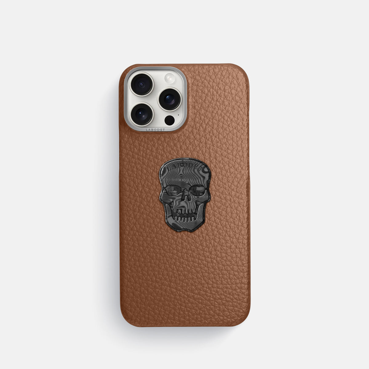 Caramel iPhone 16 Pro Classic Case Calf with Steel Metal -1 | Caramel-Steel
