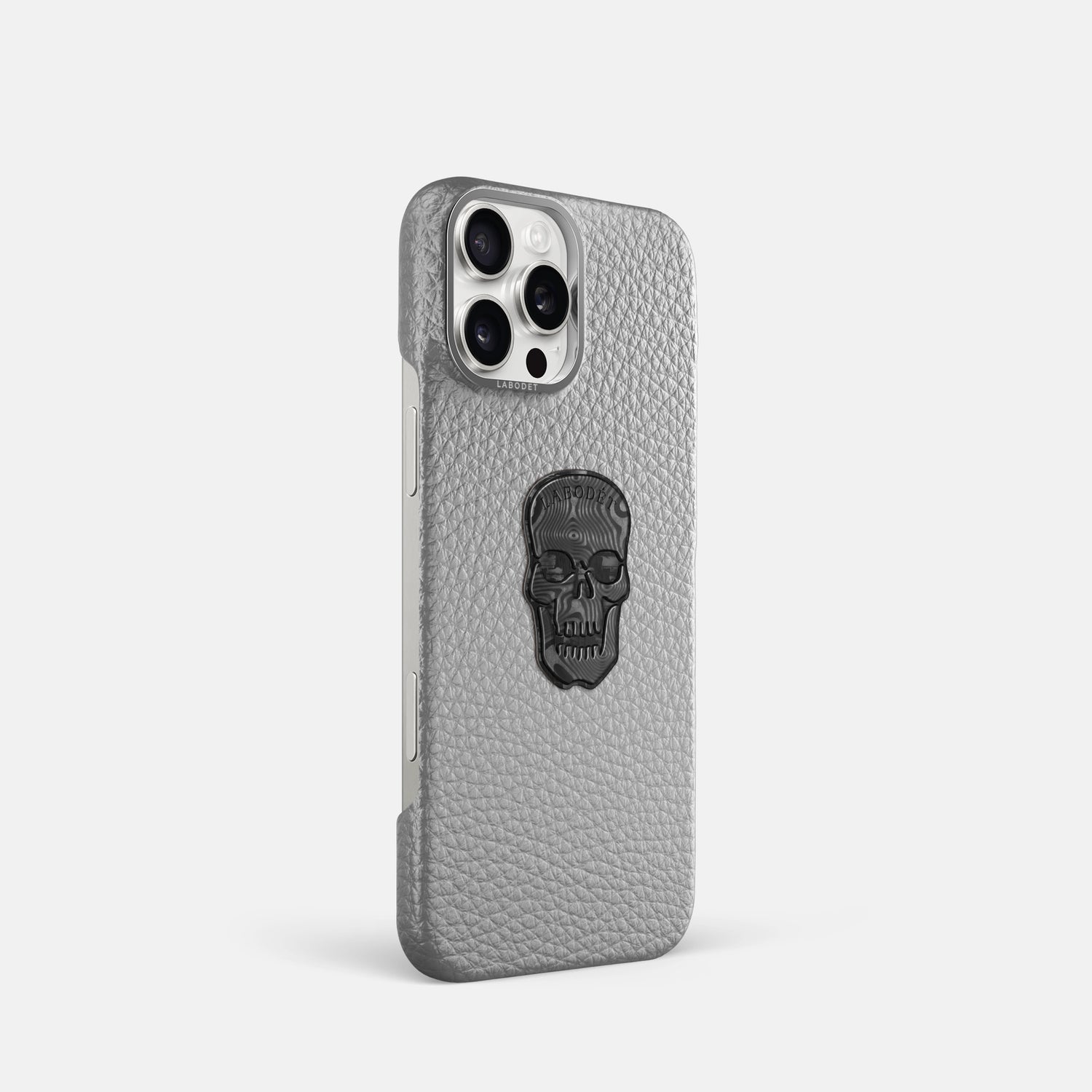Nuage iPhone 16 Pro Classic Case Calf with Steel Metal -2 | Nuage-Steel