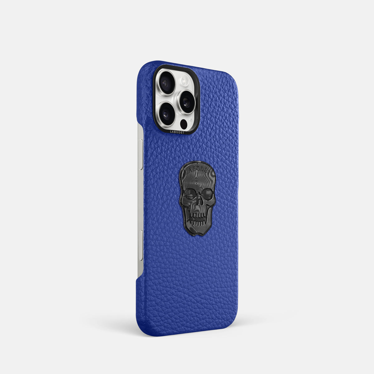 Royal Blue iPhone 16 Pro Classic Case Calf with Black Metal -2 | Royal-Blue-Black