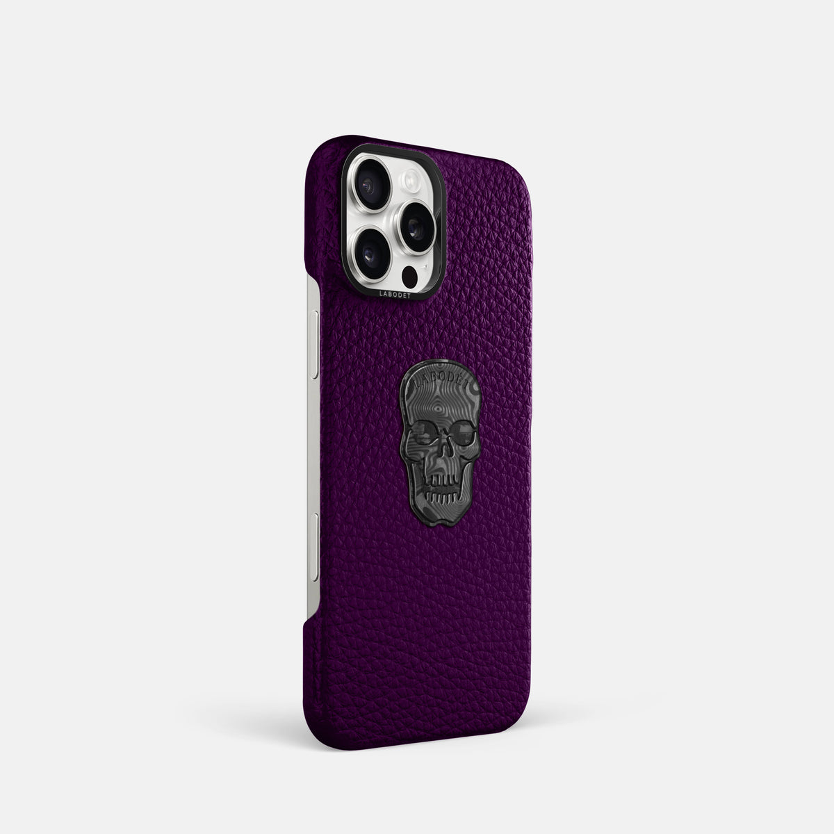 Violet iPhone 16 Pro Classic Case Calf with Black Metal -2 | Violet-Black