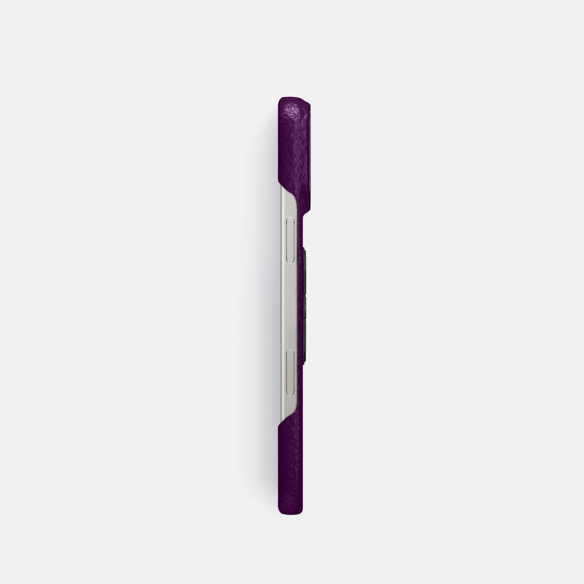 Violet iPhone 16 Pro Classic Case Calf with Black Metal -3 | Violet-Black
