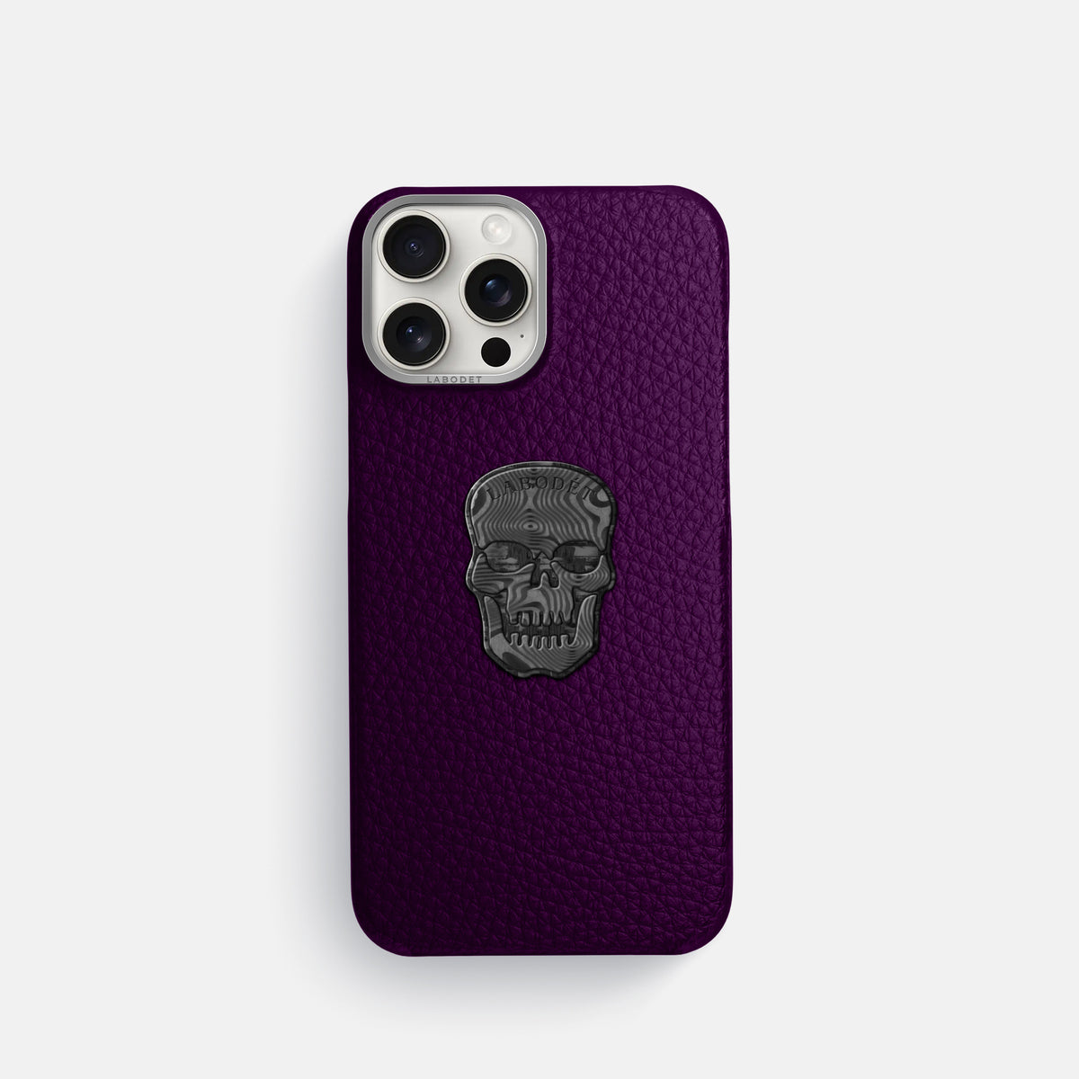 Violet iPhone 16 Pro Classic Case Calf with Steel Metal -1 | Violet-Steel