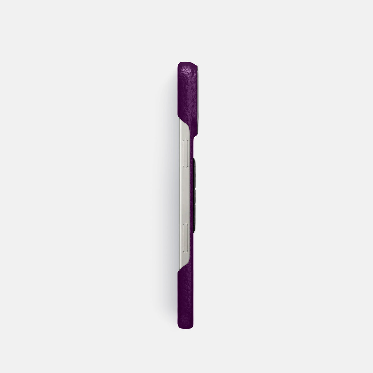 Violet iPhone 16 Pro Classic Case Calf with Steel Metal -3 | Violet-Steel