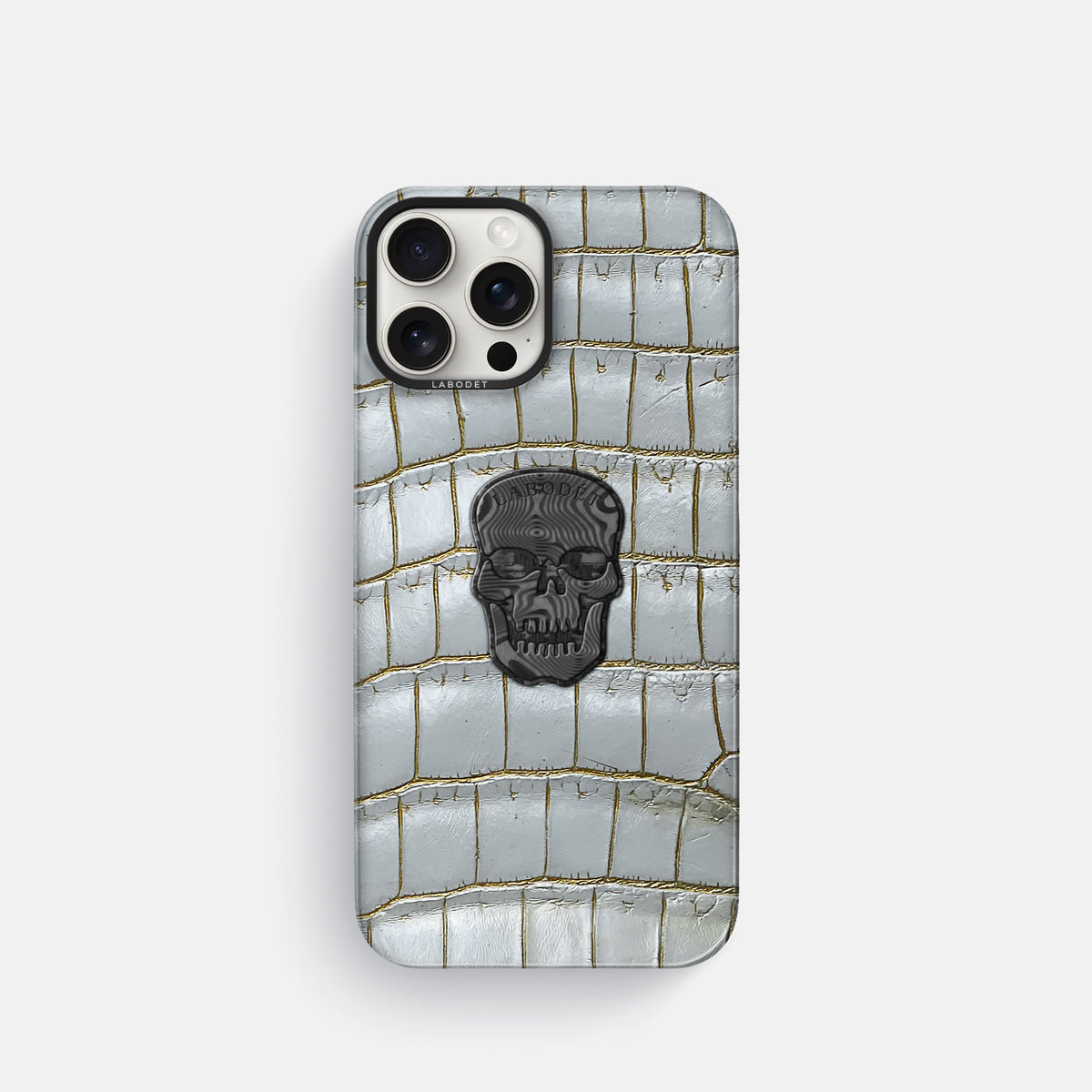 Arctic iPhone 16 Pro Classic Case Himalayan Crocodile with Black Metal -1 | Arctic-Black