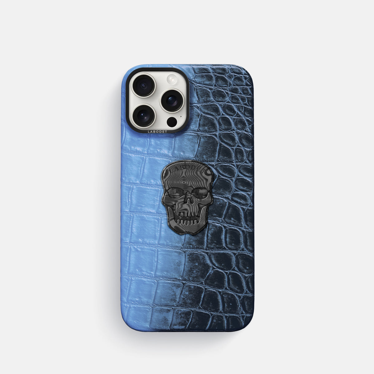 Lavender iPhone 16 Pro Classic Case Himalayan Crocodile with Black Metal -1 | Lavender-Black