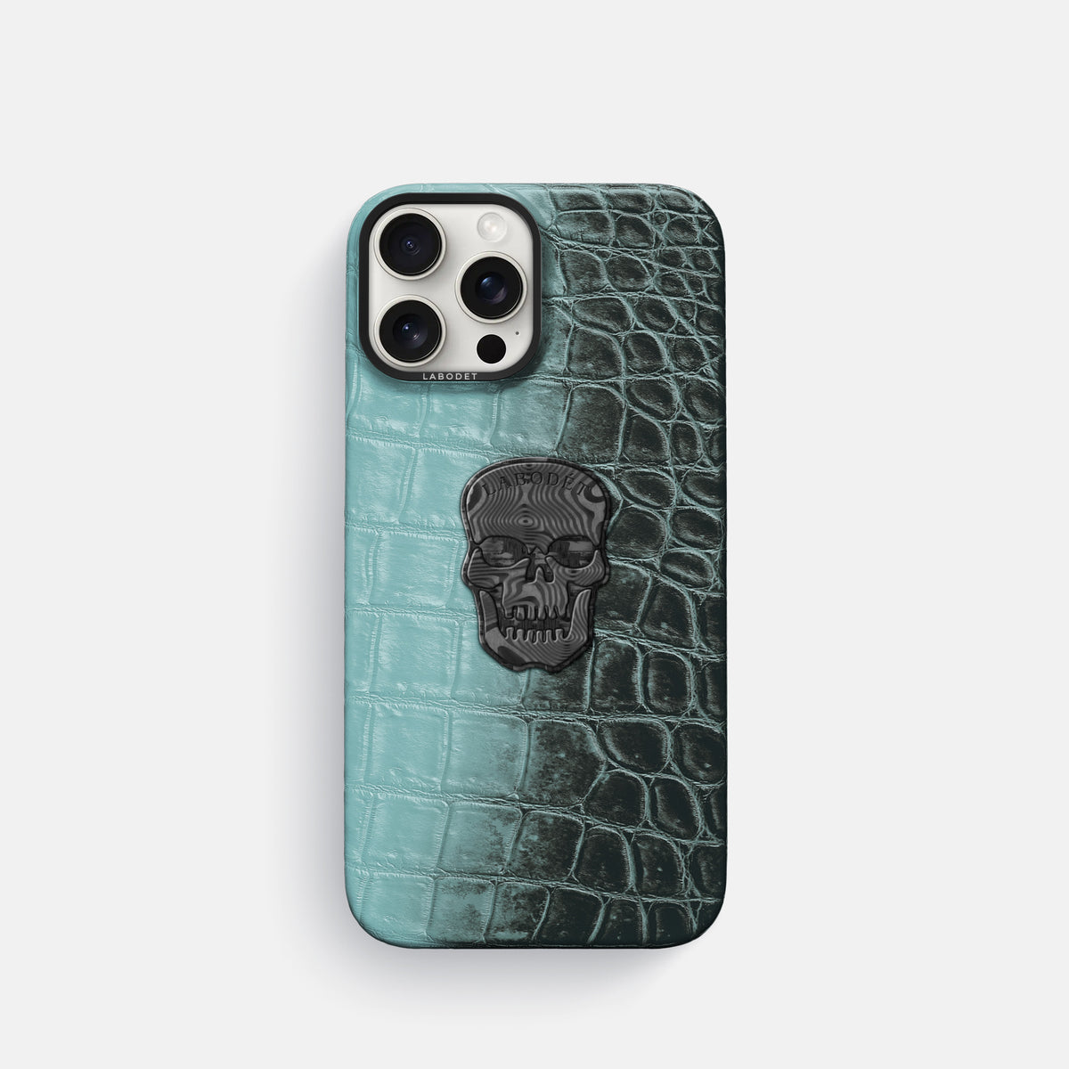 Light-Mint iPhone 16 Pro Classic Case Himalayan Crocodile with Black Metal -1 | Light-Mint-Black