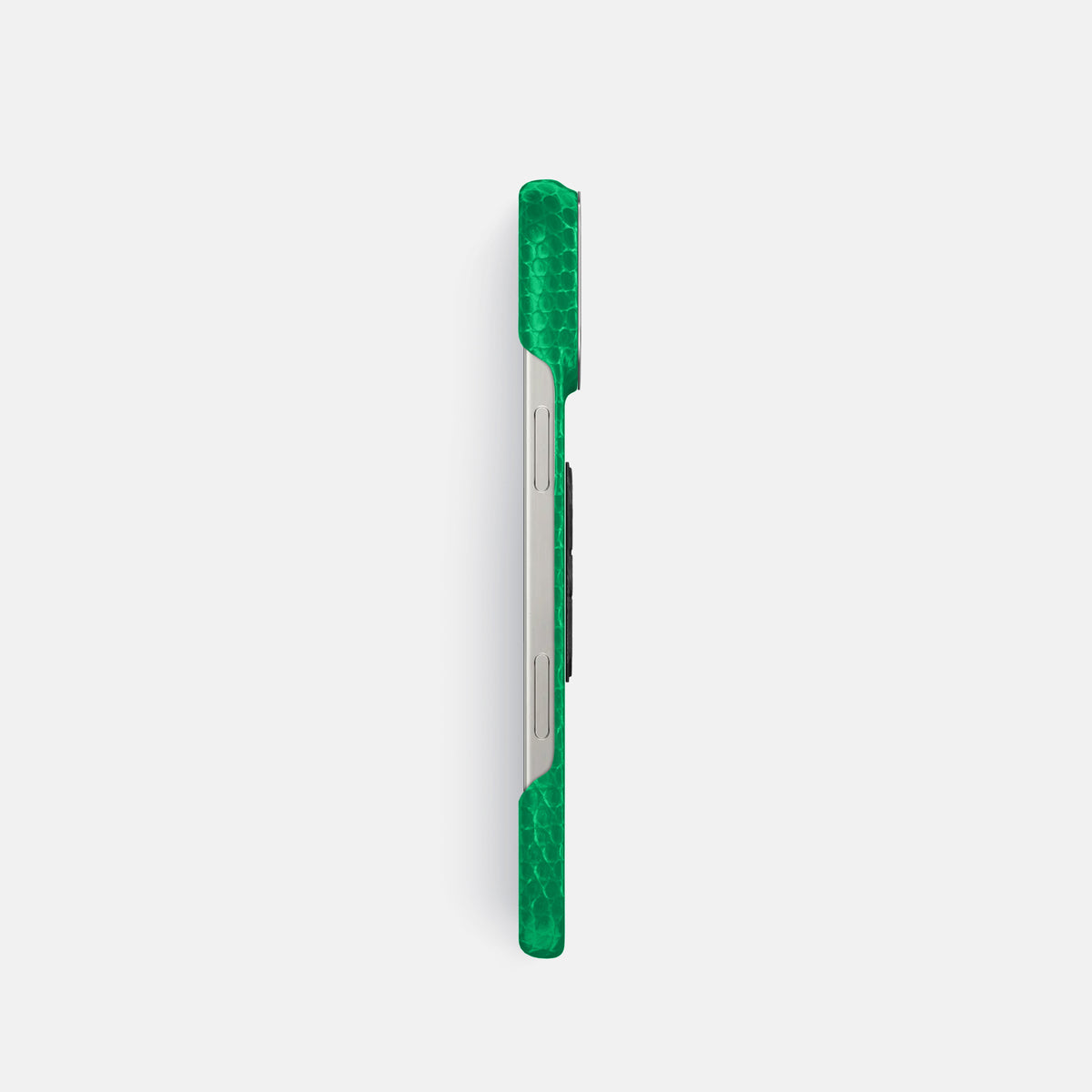 Apple-Green iPhone 16 Pro Classic Case Lizard with Steel Metal -3 | Apple-Green-Steel