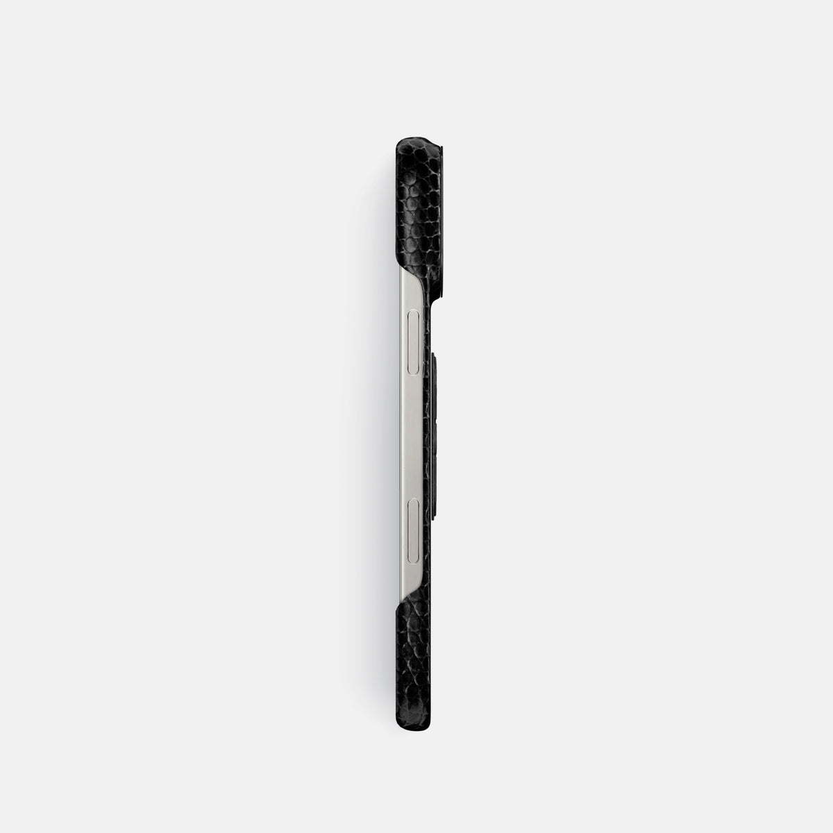 Black iPhone 16 Pro Classic Case Lizard with Black Metal -3 | Black-Black