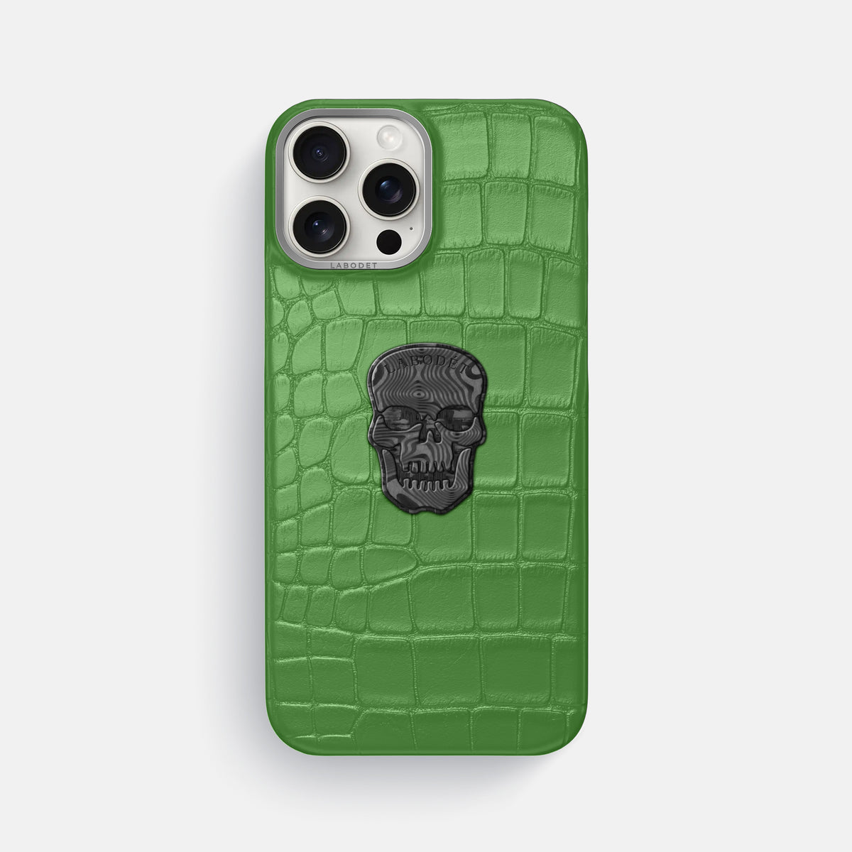 Apple-Green iPhone 16 Pro Max Classic Case Alligator with Steel Metal -1 | Apple-Green-Steel