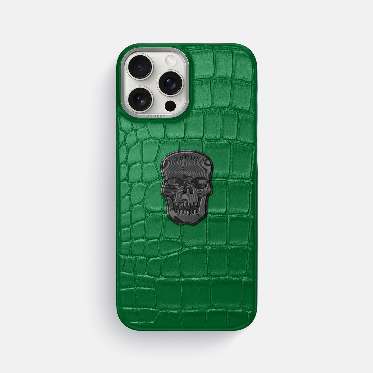 Forest-Green iPhone 16 Pro Max Classic Case Alligator with Steel Metal -1 | Forest-Green-Steel