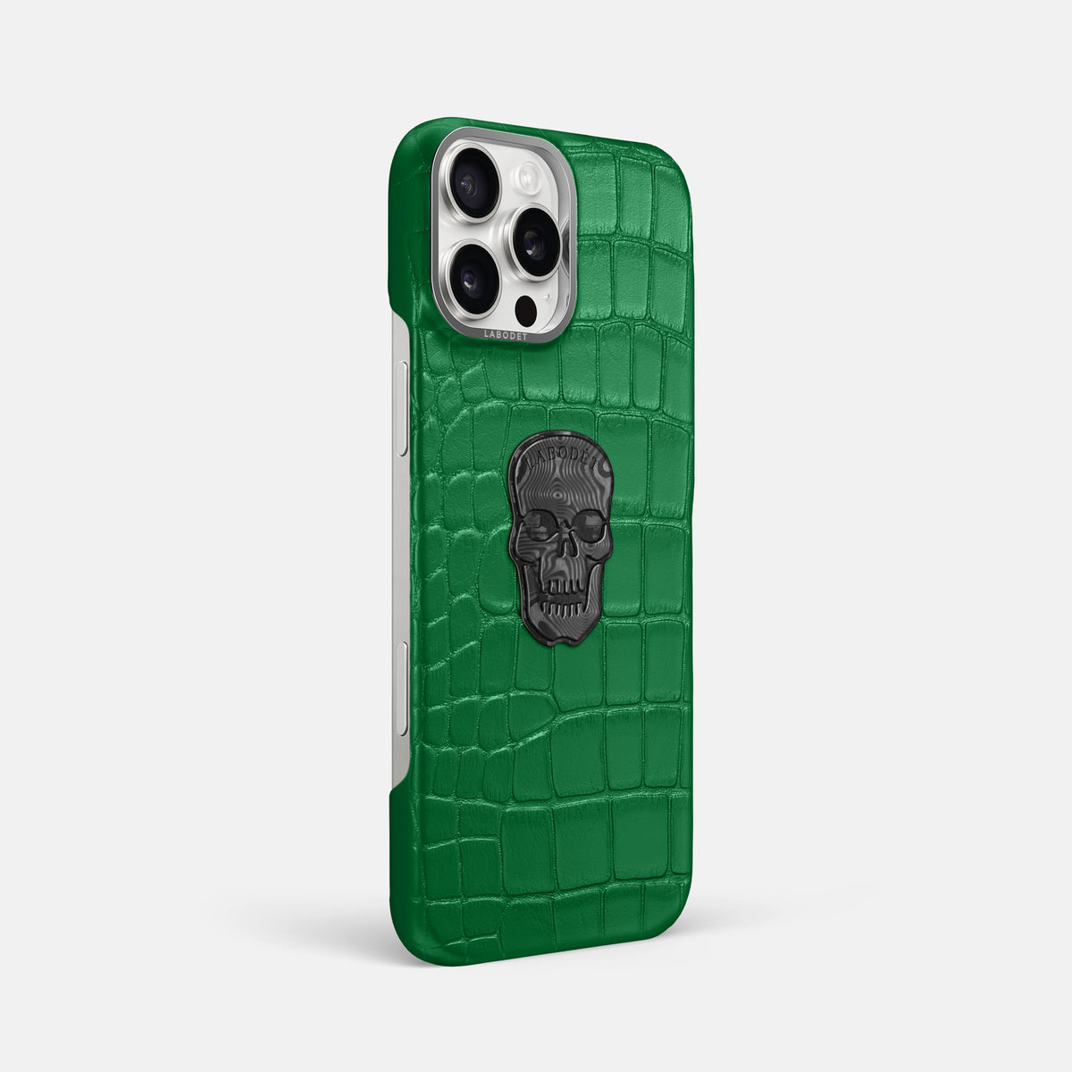 Forest-Green iPhone 16 Pro Max Classic Case Alligator with Steel Metal -2 | Forest-Green-Steel