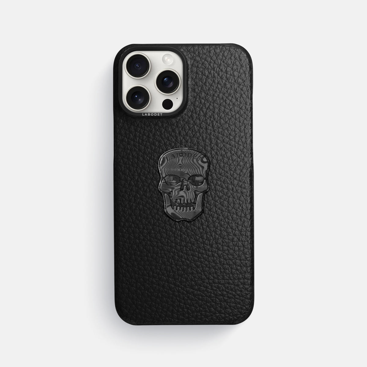 Black iPhone 16 Pro Max Classic Case Calf with Black Metal -1 | Black-Black