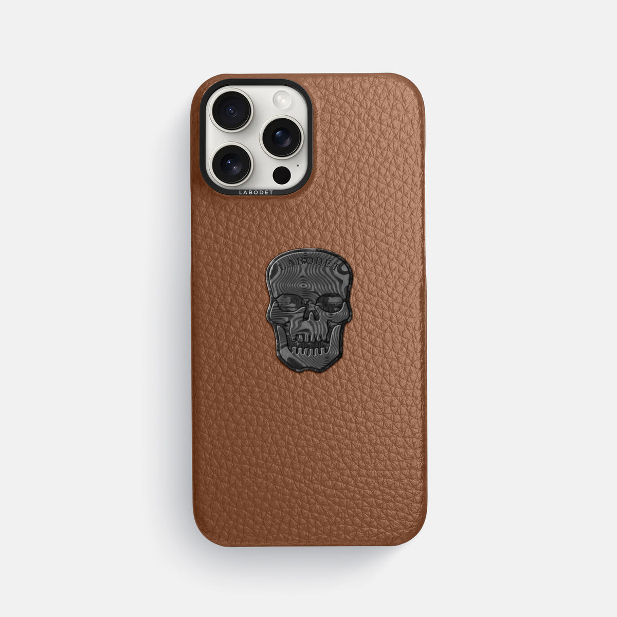 Caramel iPhone 16 Pro Max Classic Case Calf with Black Metal -1 | Caramel-Black