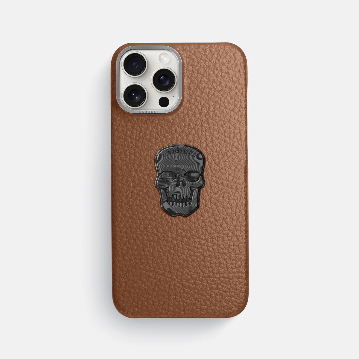 Caramel iPhone 16 Pro Max Classic Case Calf with Steel Metal -1 | Caramel-Steel