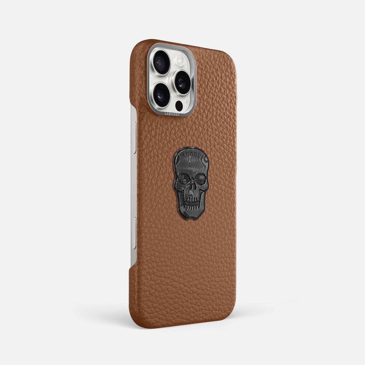 Caramel iPhone 16 Pro Max Classic Case Calf with Steel Metal -2 | Caramel-Steel