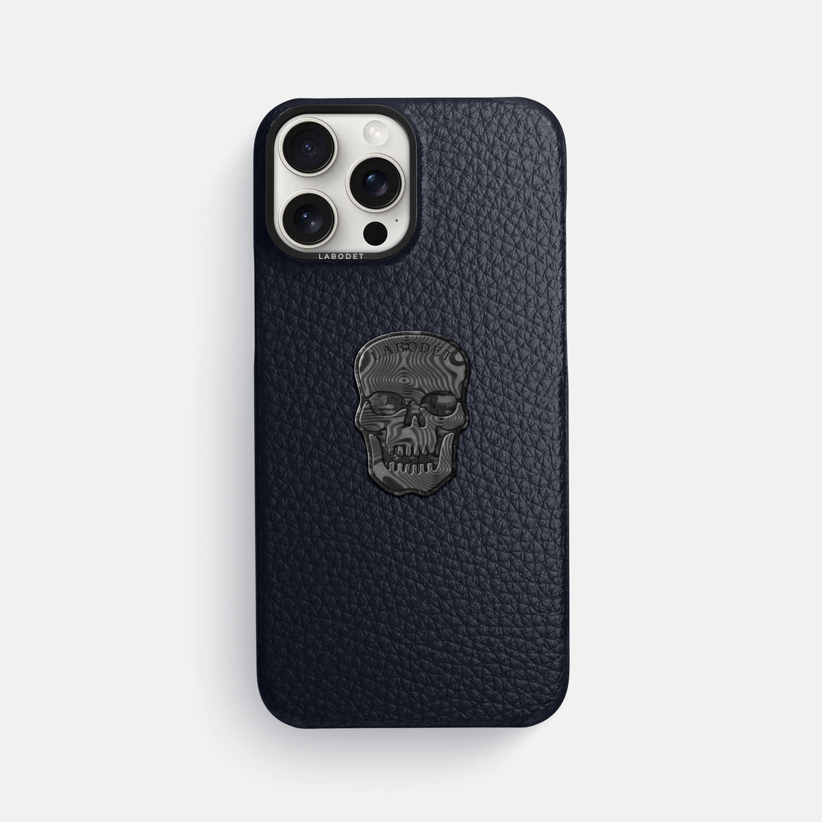 Marine iPhone 16 Pro Max Classic Case Calf with Black Metal -1 | Marine-Black