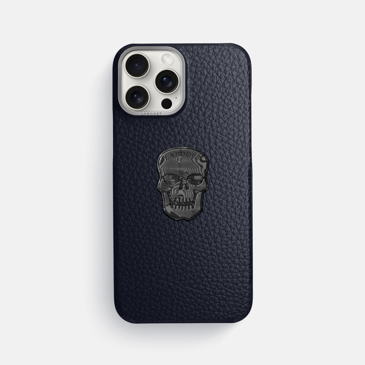 Marine iPhone 16 Pro Max Classic Case Calf with Steel Metal -1 | Marine-Steel