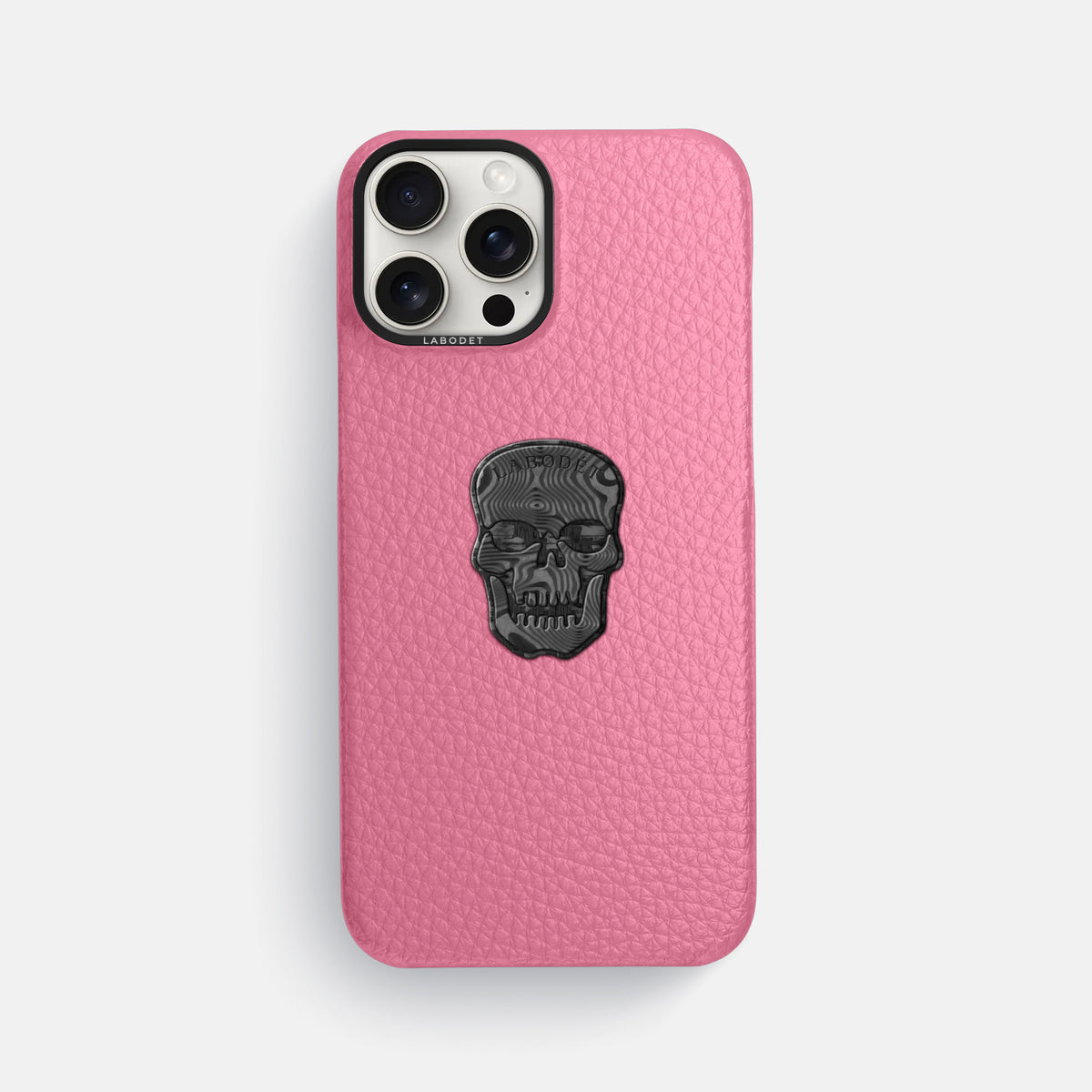 Pink iPhone 16 Pro Max Classic Case Calf with Black Metal -1 | Pink-Black