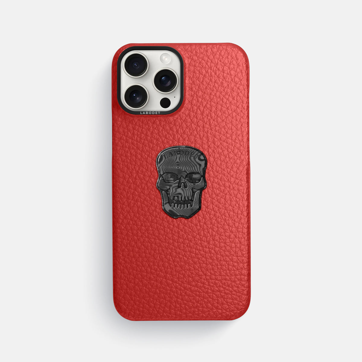 Red iPhone 16 Pro Max Classic Case Calf with Black Metal -1 | Red-Black
