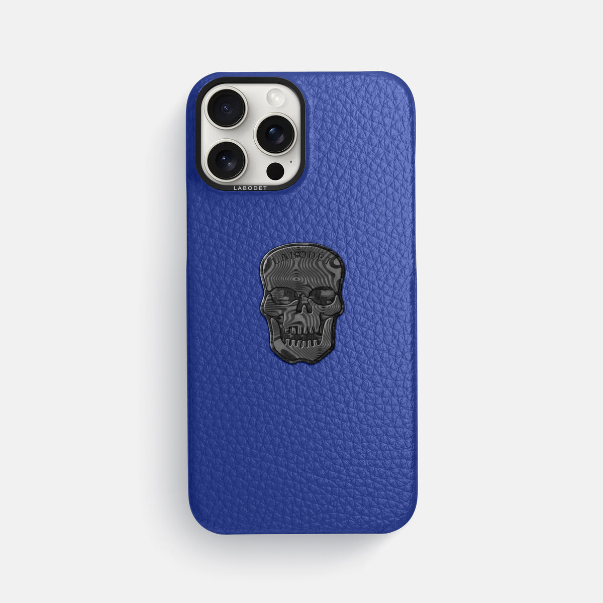 Royal Blue iPhone 16 Pro Max Classic Case Calf with Black Metal -1 | Royal-Blue-Black