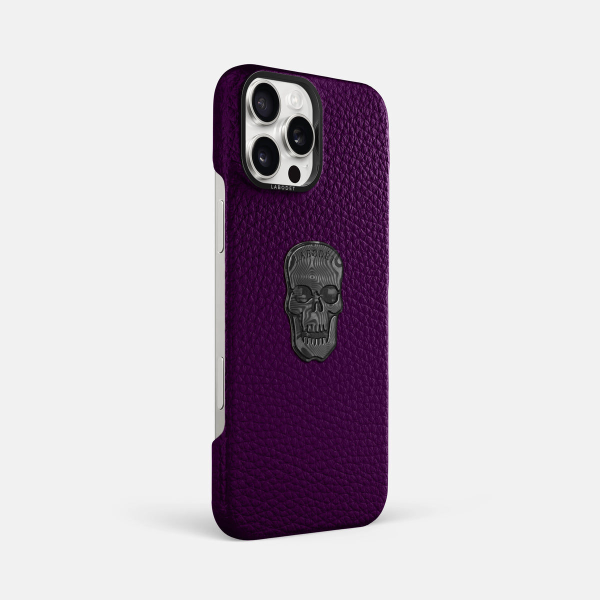 Violet iPhone 16 Pro Max Classic Case Calf with Black Metal -2 | Violet-Black