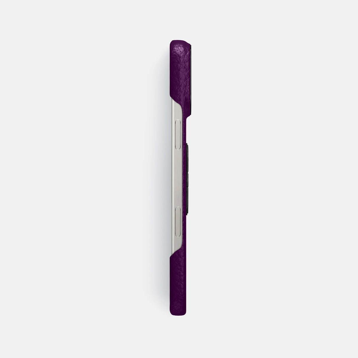 Violet iPhone 16 Pro Max Classic Case Calf with Black Metal -3 | Violet-Black