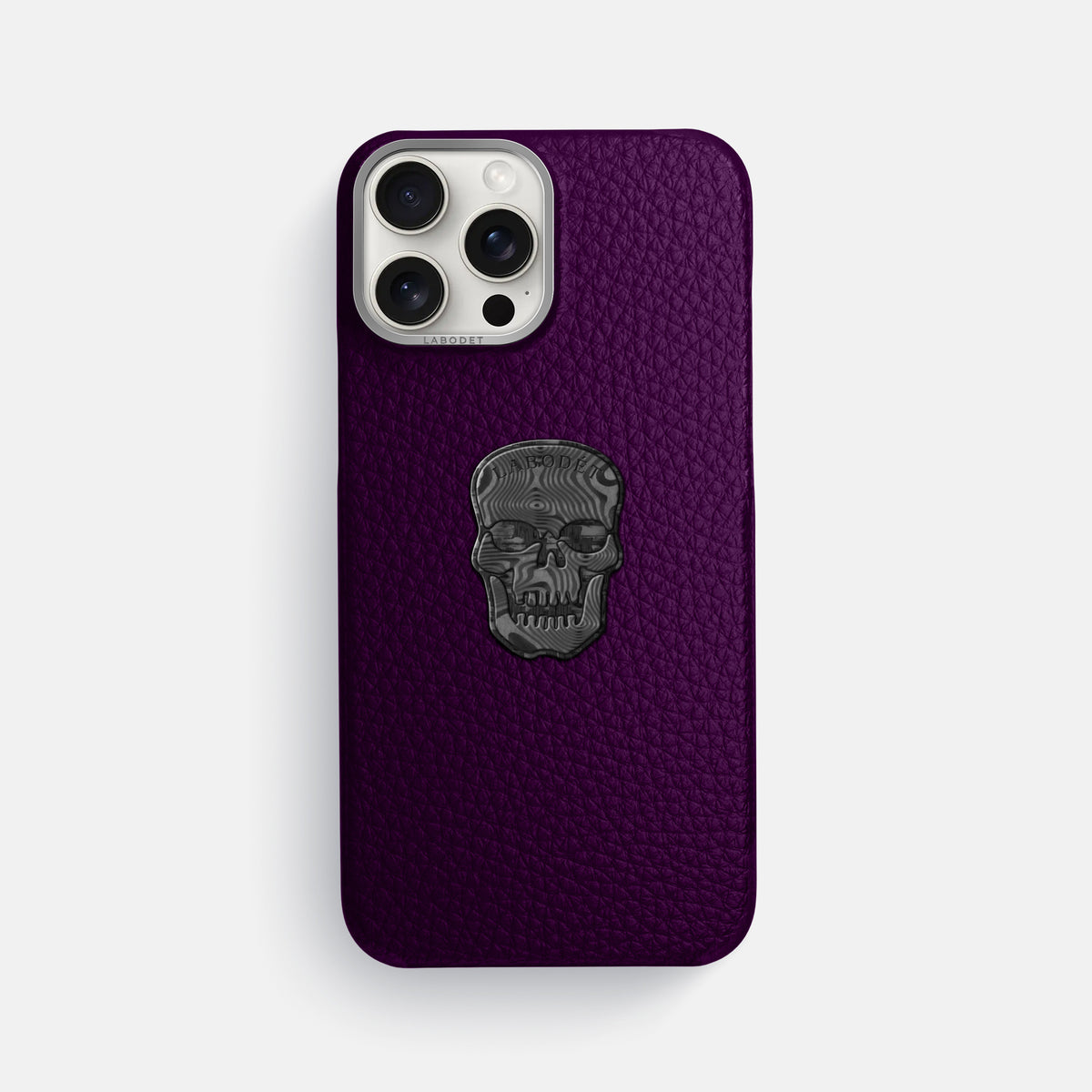 Violet iPhone 16 Pro Max Classic Case Calf with Steel Metal -1 | Violet-Steel