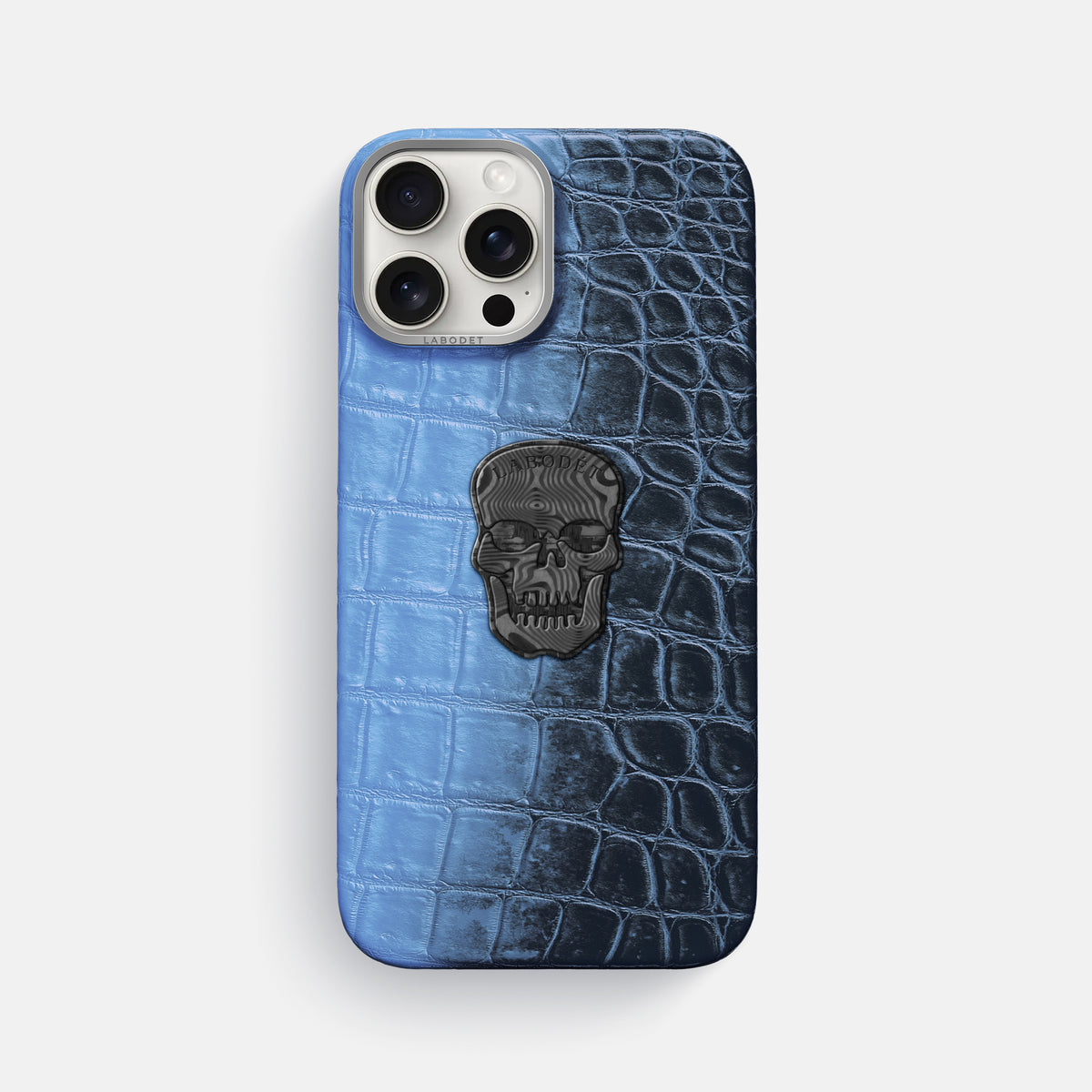 Lavender iPhone 16 Pro Max Classic Case Himalayan Crocodile with Steel Metal -1 | Lavender-Steel
