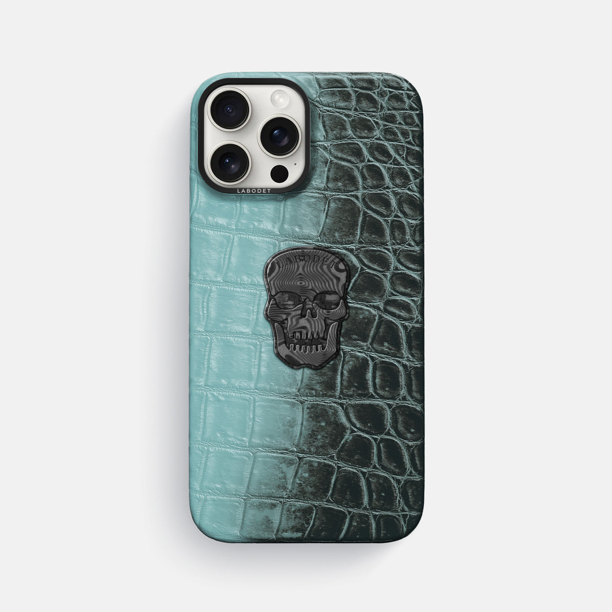 Light-Mint iPhone 16 Pro Max Classic Case Himalayan Crocodile with Black Metal -1 | Light-Mint-Black