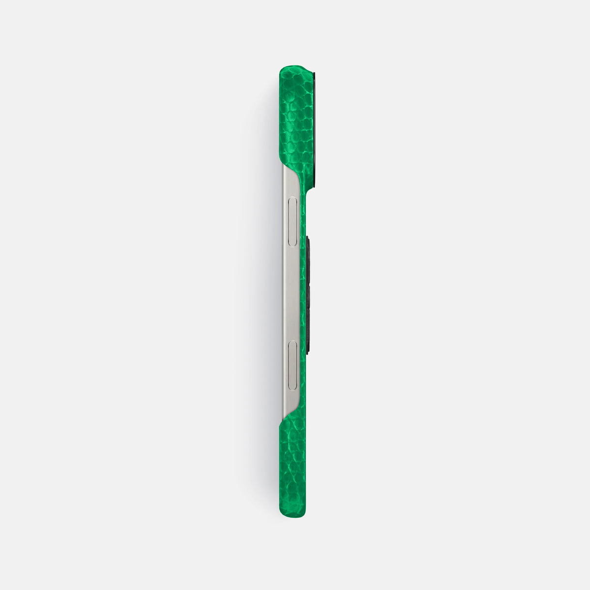 Apple-Green iPhone 16 Pro Max Classic Case Lizard with Black Metal -3 | Apple-Green-Black