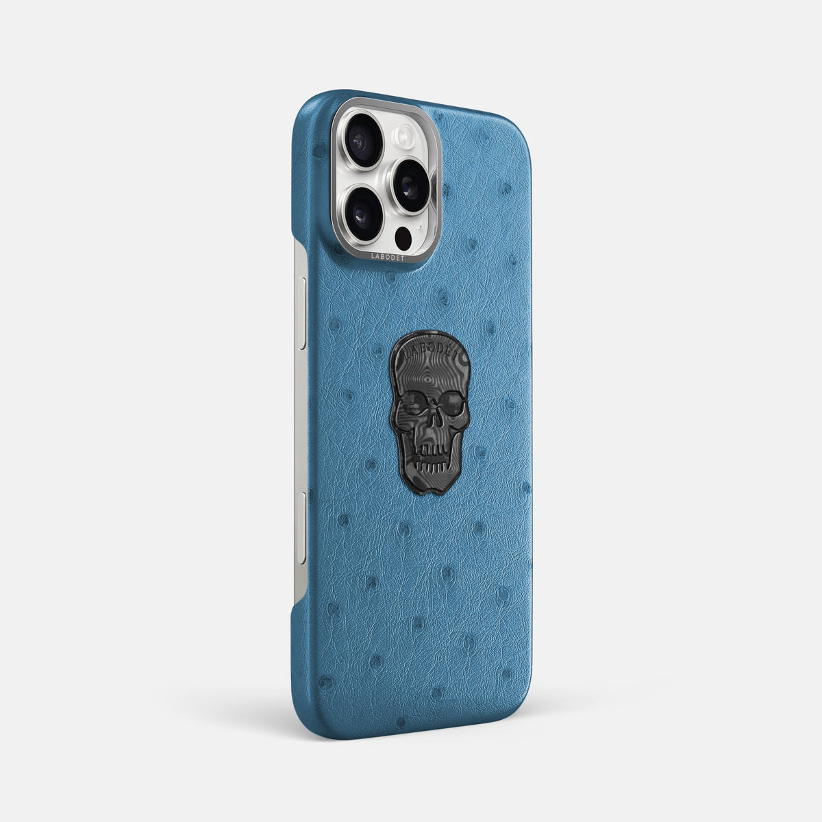 Blue-Jeans iPhone 16 Pro Max Classic Case Ostrich with Steel Metal -2 | Blue-Jeans-Steel
