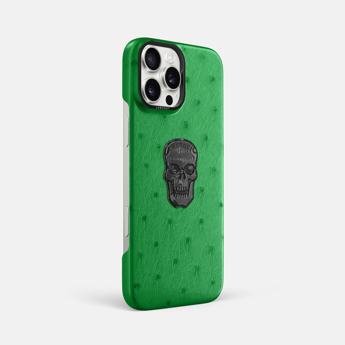 Kentucky Green iPhone 16 Pro Max Classic Case Ostrich with Black Metal -2 | Kentucky-Green-Black