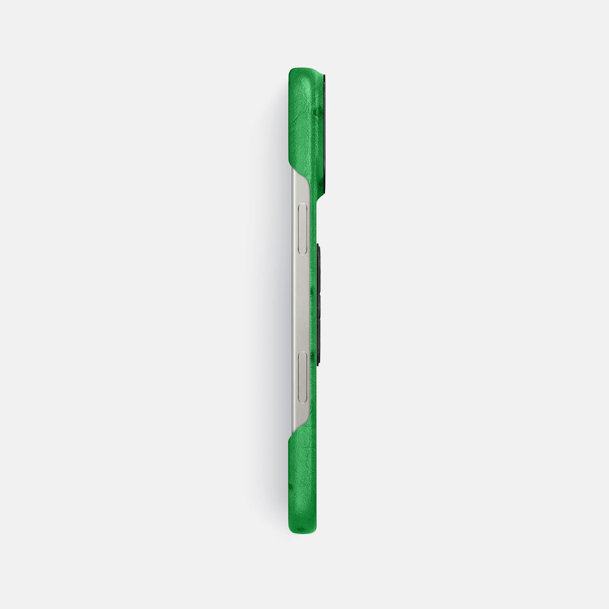 Kentucky Green iPhone 16 Pro Max Classic Case Ostrich with Black Metal -3 | Kentucky-Green-Black