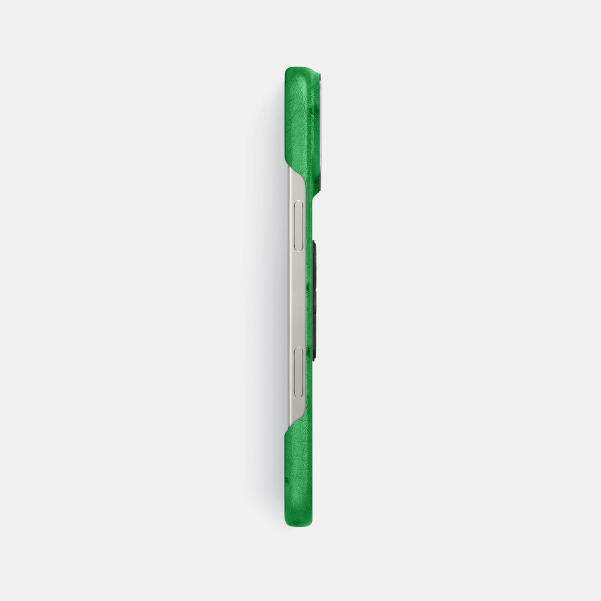 Kentucky Green iPhone 16 Pro Max Classic Case Ostrich with Steel Metal -3 | Kentucky-Green-Steel