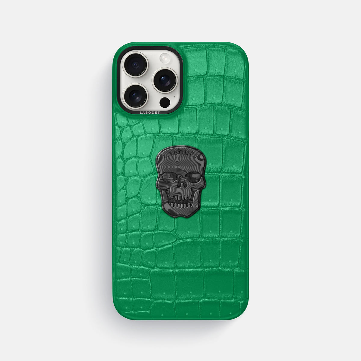 Cactus-Green iPhone 16 Pro Max Porosus Crocodile Porosus Crocodile with Black Metal -1 | Cactus-Green-Black