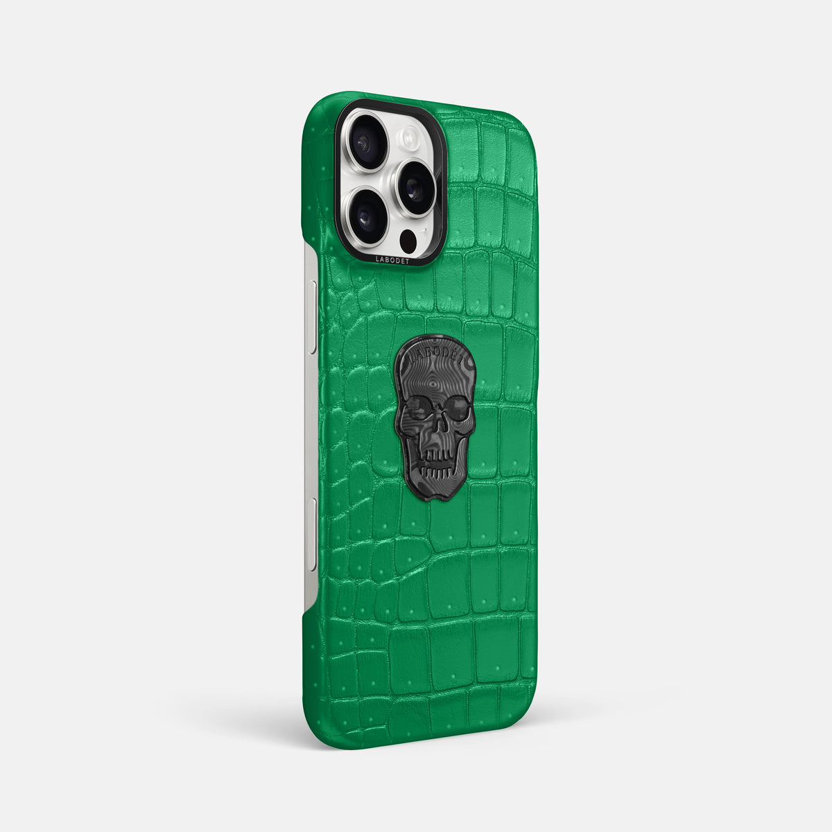 Cactus-Green iPhone 16 Pro Max Porosus Crocodile Porosus Crocodile with Black Metal -2 | Cactus-Green-Black