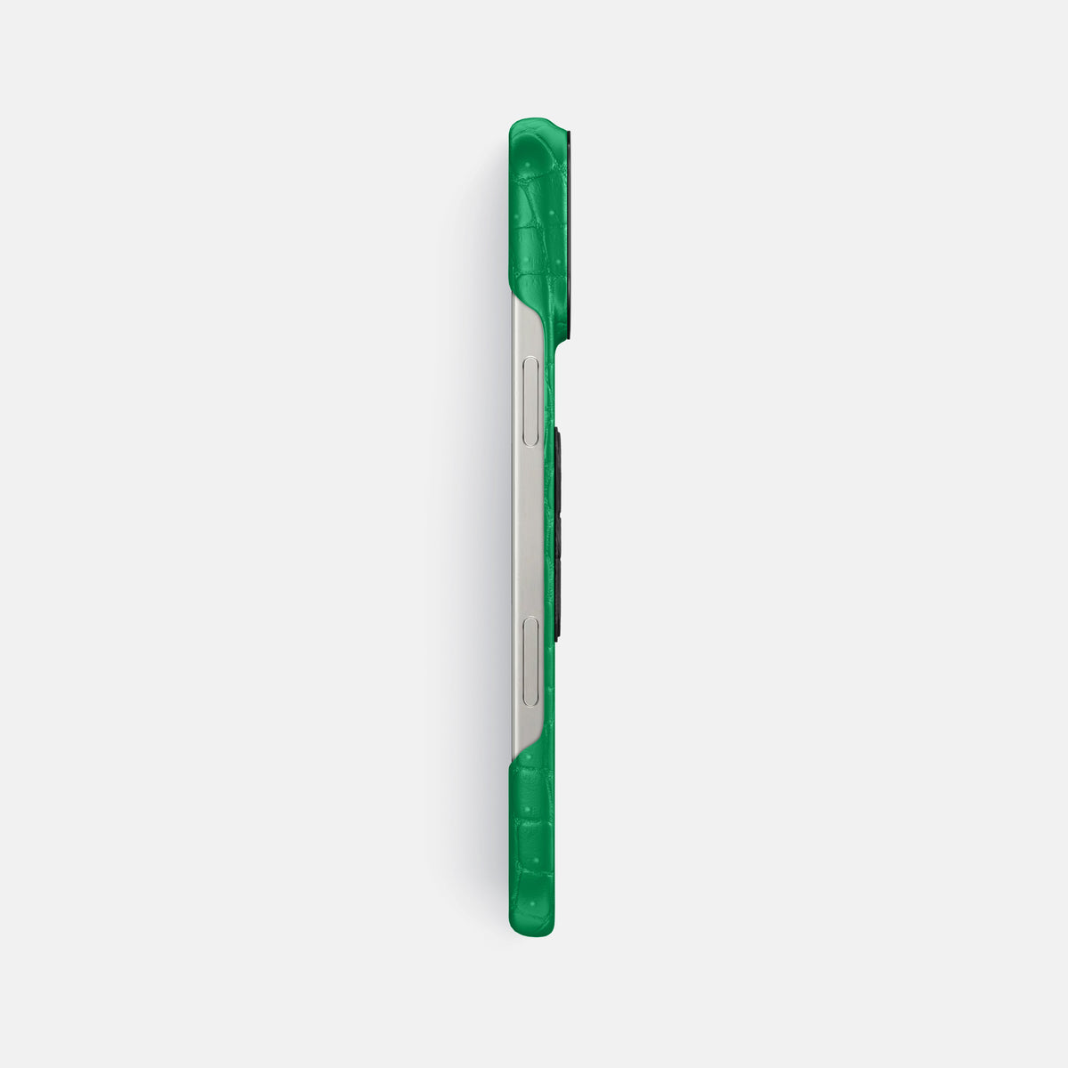 Cactus-Green iPhone 16 Pro Max Porosus Crocodile Porosus Crocodile with Black Metal -3 | Cactus-Green-Black