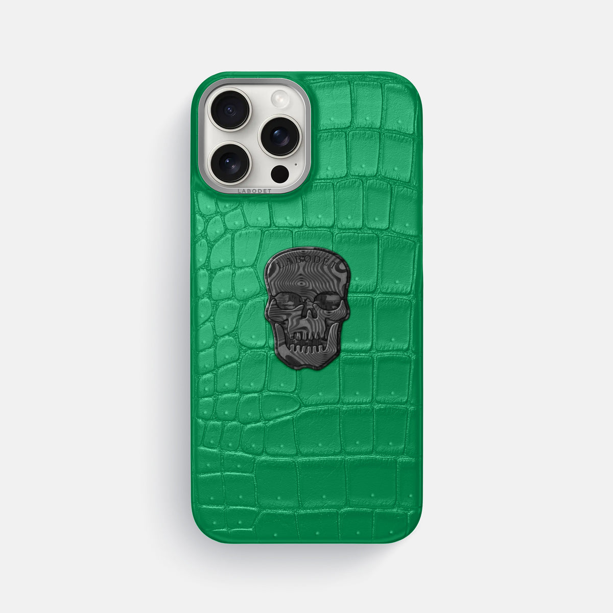 Cactus-Green iPhone 16 Pro Max Porosus Crocodile Porosus Crocodile with Steel Metal -1 | Cactus-Green-Steel