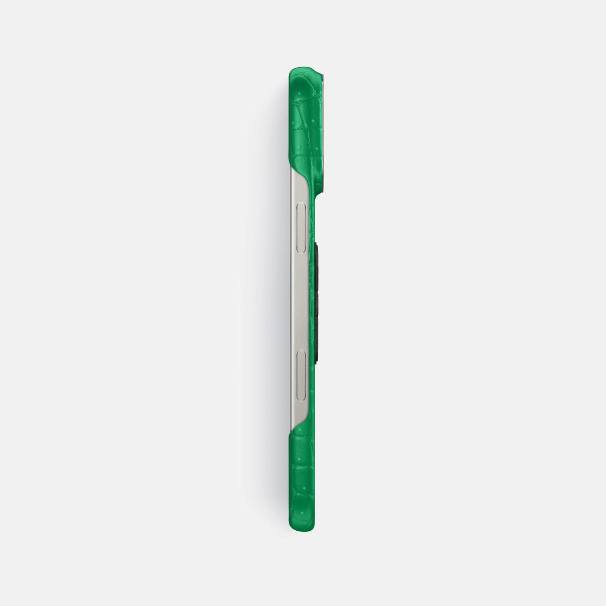 Cactus-Green iPhone 16 Pro Max Porosus Crocodile Porosus Crocodile with Steel Metal -3 | Cactus-Green-Steel